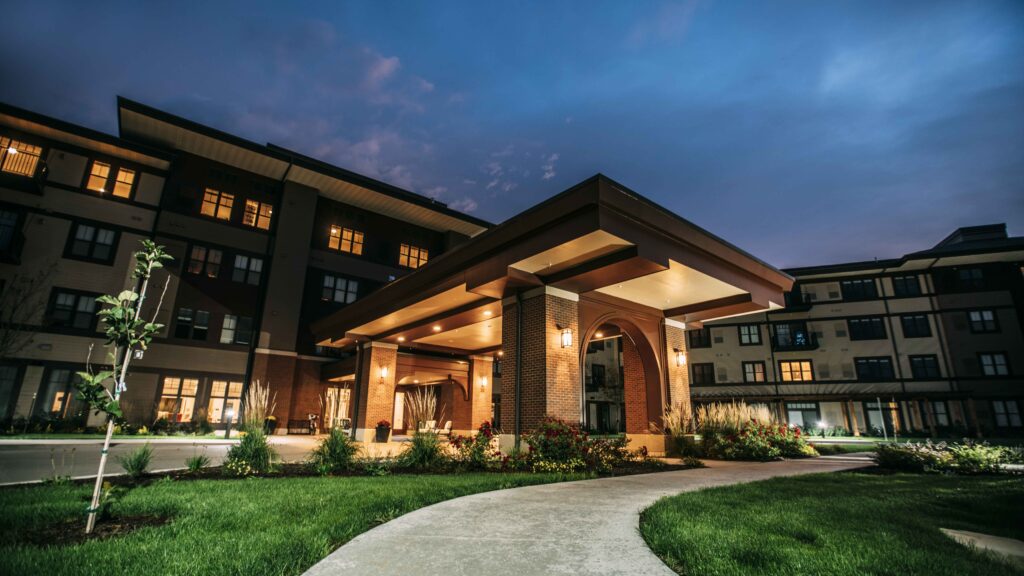 Exterior view of Rivertown Ridge senior living.