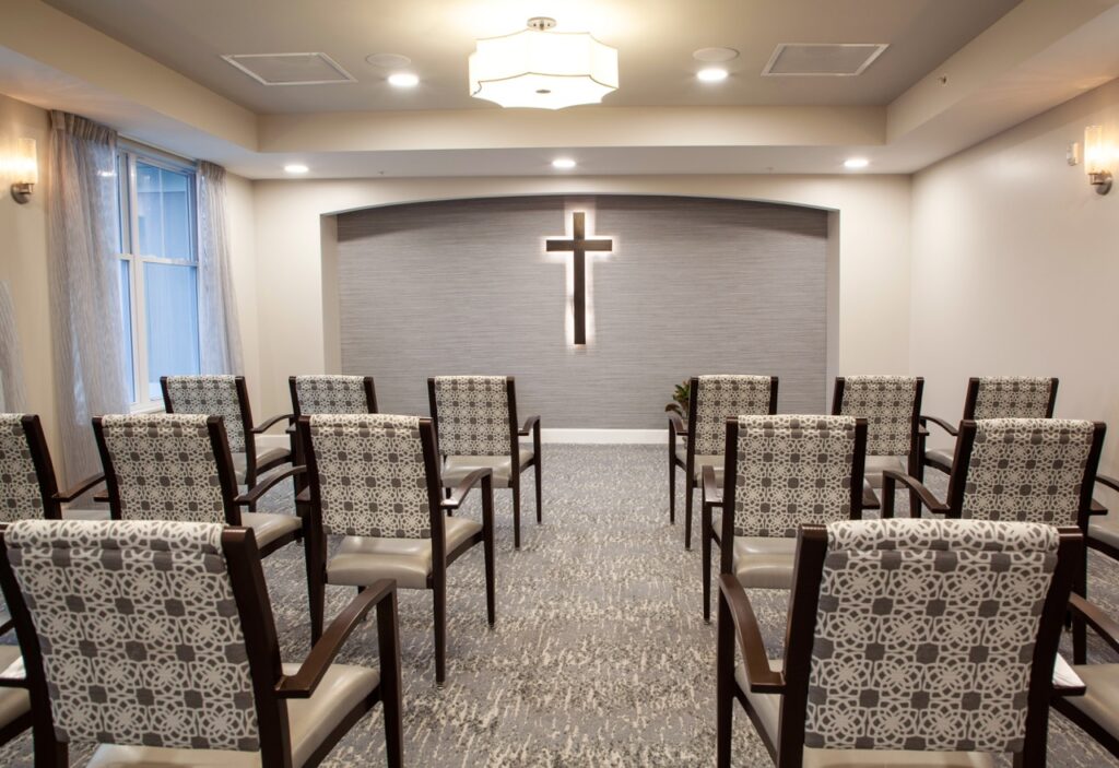 Onsite chapel at Rivertown Ridge senior living.